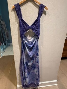 Free People Purple Floral Lace Slip Dress